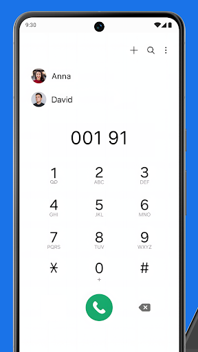 Screenshot of Contacts app for Android