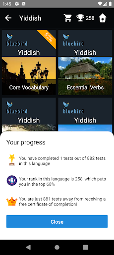 Yiddish Language Tests Screen 3