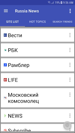 Android application Russia News screenshort