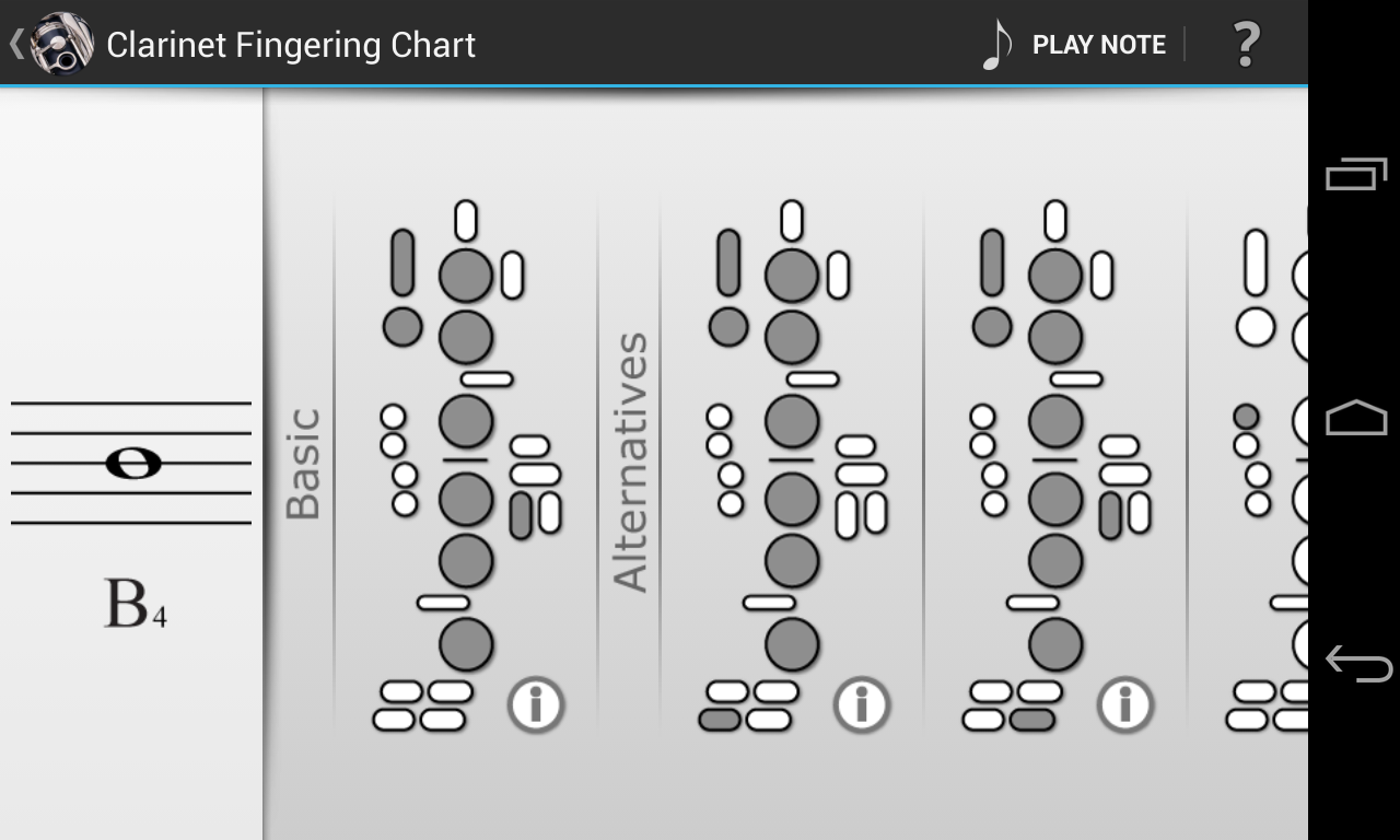Android application Clarinet Fingering Chart screenshort