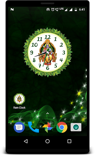 Android application Shree Ram clock wallpaper screenshort