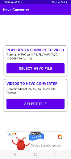 Android application Hevc Player & Converter (Mp4) screenshort