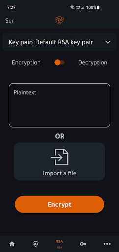 Ser - Cryptography tool Screen 3