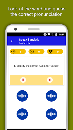 Screenshot of Learn Sanskrit Language App