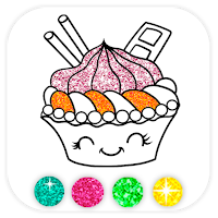 Cupcakes Coloring Book Glitter