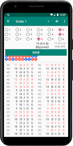 SicBo Analyzer Screen 3