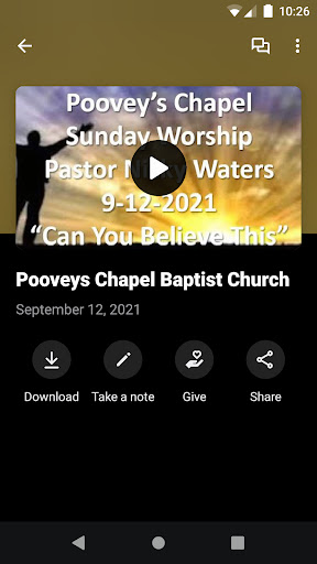 Pooveys Chapel Baptist Church Screen 2