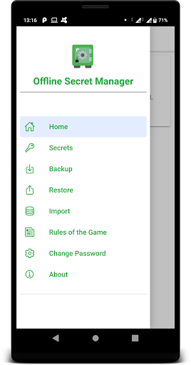 Offline Secret Manager Screen 2
