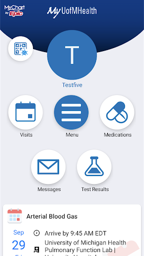 Android application MyUofMHealth screenshort