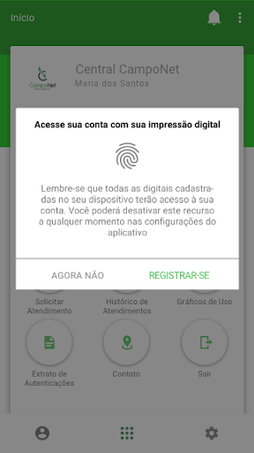 Android application Central do Assinante CampoNet screenshort