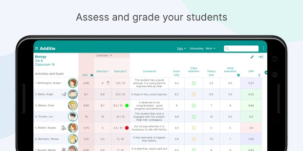 Additio App for teachers Screenshot