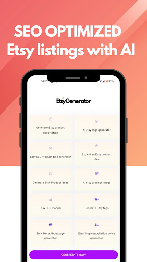 Android application Etsy Seller Product generator screenshort