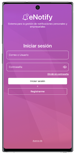 Android application eNotify screenshort