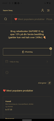 Sapore Smag Screen 3