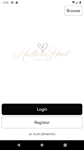 Android application Hustle with Heart Boutique screenshort