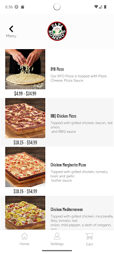 Screenshot of Papa Romano's