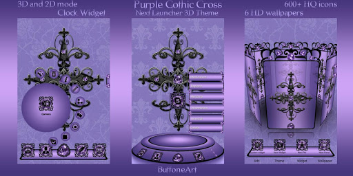 Purple Gothic Cross 3D Next La Screen 2