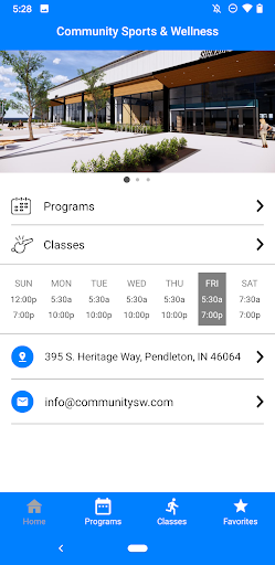 Android application Community Sports & Wellness screenshort