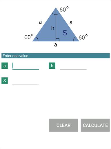 Triangle calculator Screen 2