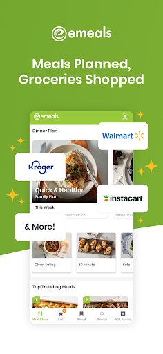 Android application eMeals - Meal Planning Recipes screenshort
