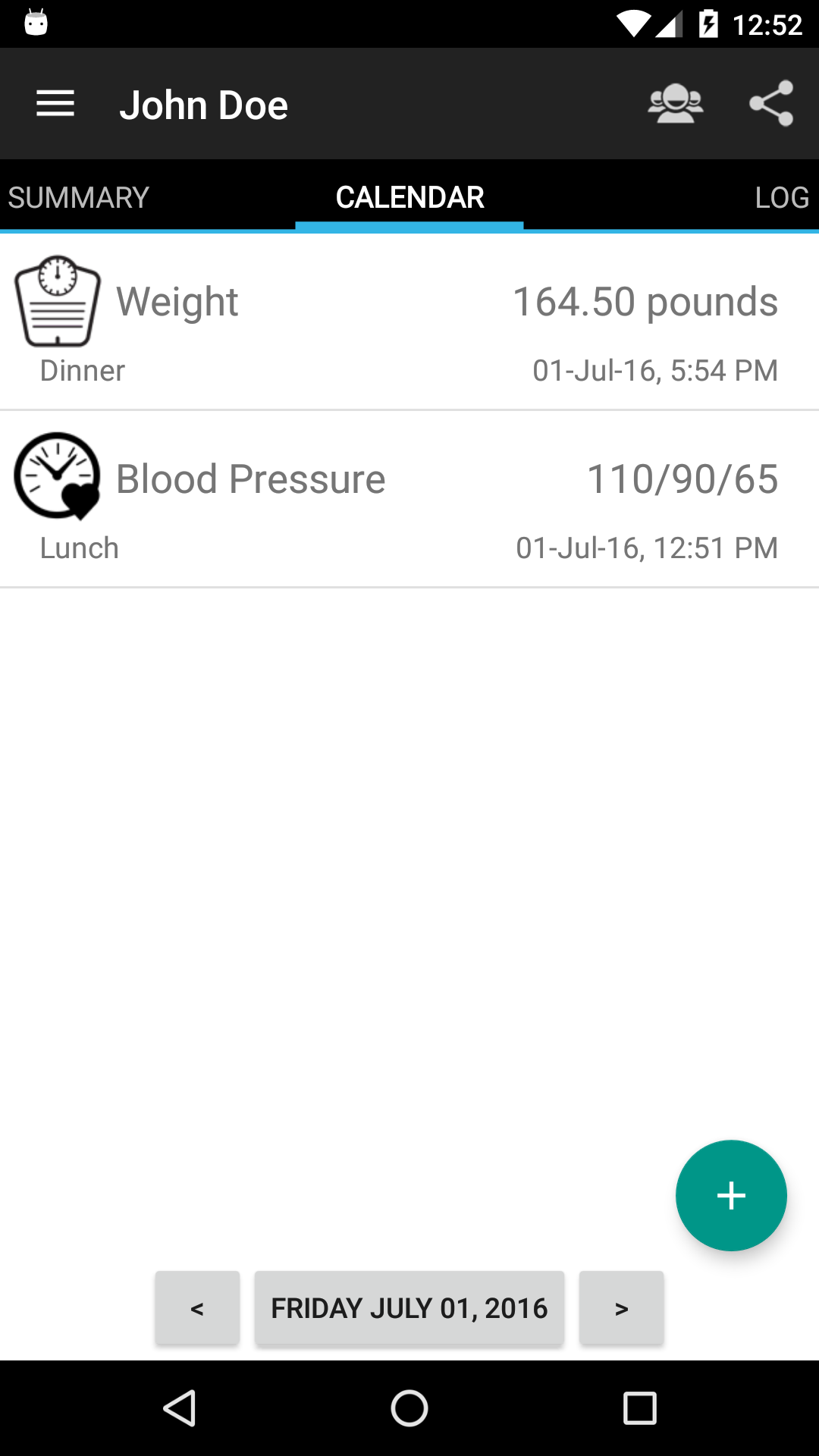 Android application Diabetes Journal screenshort