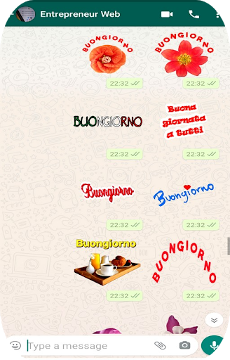 Buongiorno adesivi animati per whatsapp