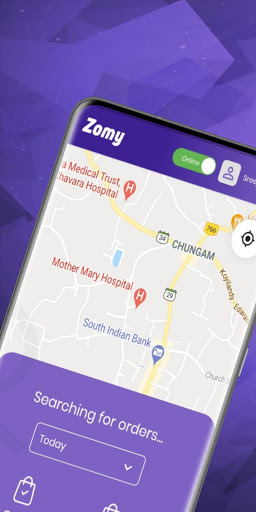 Android application Zomy For Delivery Agent screenshort