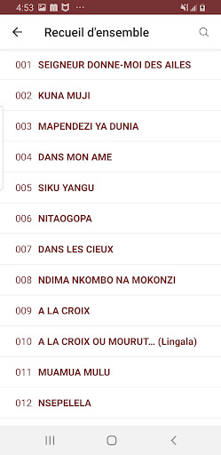 Recueil de chants Screen 2