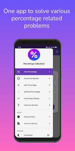 Android application Percentage Calculator screenshort