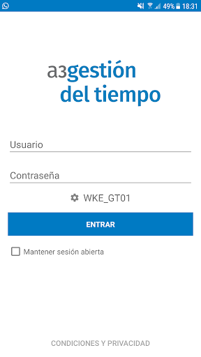 Android application a3gestión del tiempo screenshort