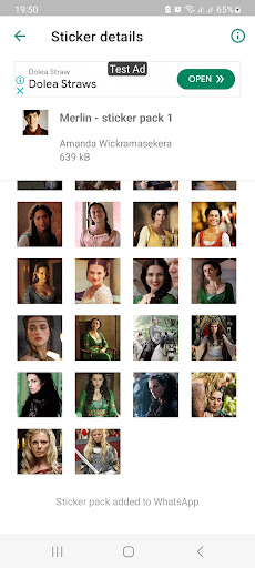 Merlin Stickers Screen 3