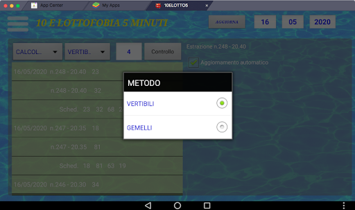 Android application 10 E LOTTO 5 MINUTI EXTRA screenshort