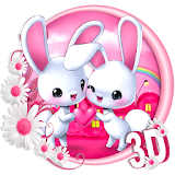 3d Cute Pink Bunny Theme icon