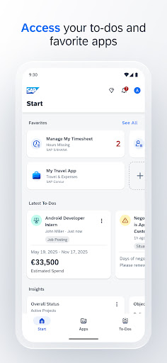 Screenshot of SAP Mobile Start