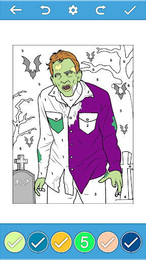 Halloween Coloring By Number Screen 2