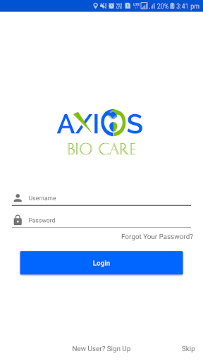 Android application Axios Bio Care | Healthcare screenshort