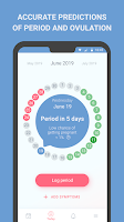screenshot of Period tracker, calendar, ovulation, cycle