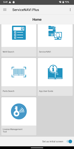 Android application ServiceNAVI Plus screenshort