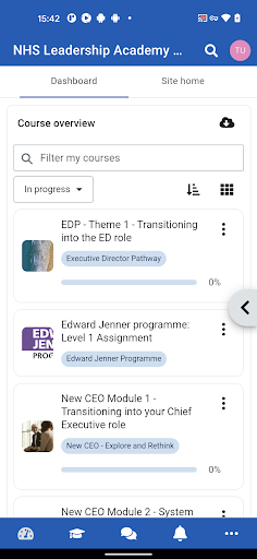 Android application NHS Leadership Academy screenshort