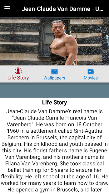 Capture 2 Jean-Claude Van Damme Life Story and Wallpapers android