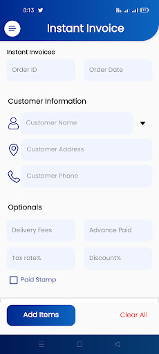My Invoice Generator Screen 2