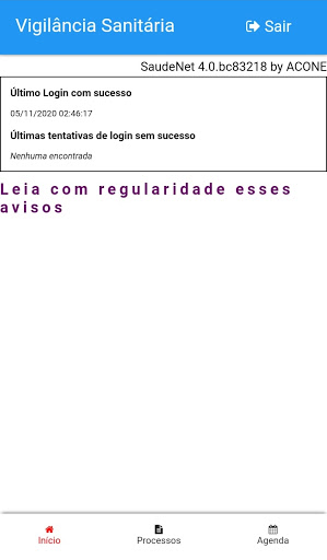 Android application Vigilância Sanitária screenshort