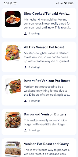Venison recipes Screen 2