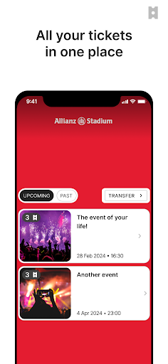 Android application Allianz Twickenham screenshort