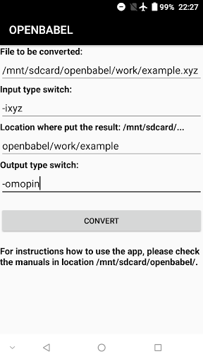 Android application OPENBABEL screenshort