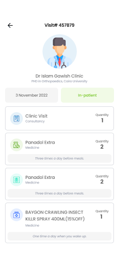 Android application ClinioTPA screenshort
