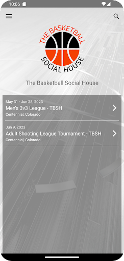 Android application The Basketball Social House screenshort
