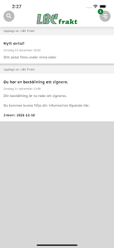 Android application LBC Frakt screenshort