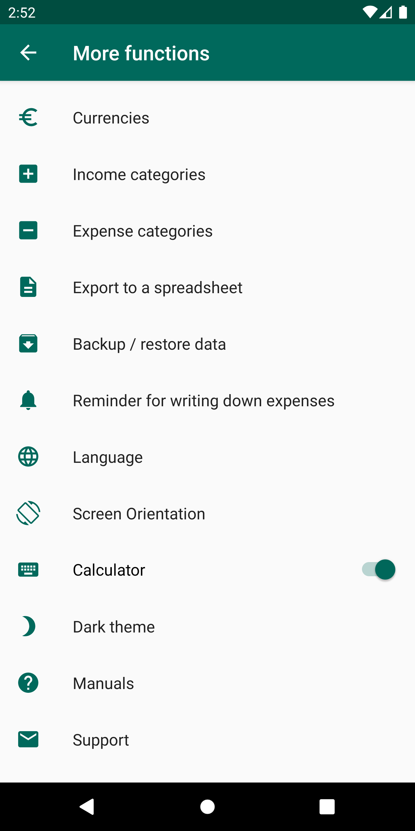 Android application Financial Architect - income and expense tracker screenshort