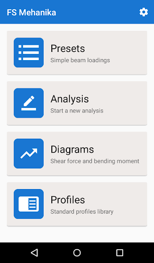 Android application FS Mehanika (Beam Analysis) screenshort